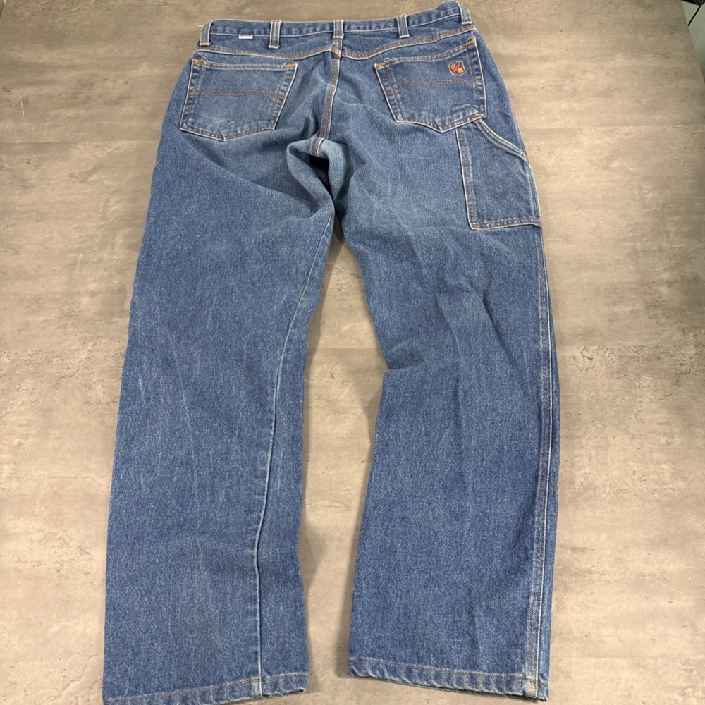 Riverside FR Work Jeans Mens 36x33 Blue Relaxed Fit HRC2 Carpenter Indura Denim
